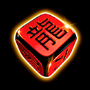 A red cube with hieroglyphics symbol in Fruletta Dice slot