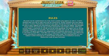 Almighty Reels: Realm of Poseidon: Rules of the game