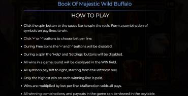 Book of Majestic Wild Buffalo: Rules