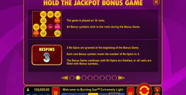 Burning Sun Extremely Light: Free spins and/or respins