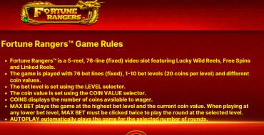 Fortune Rangers: Rules