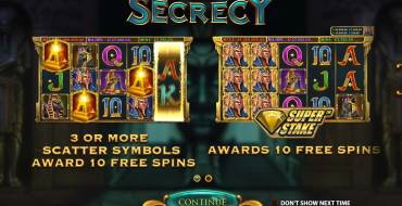 Gods of Secrecy: Slot machine