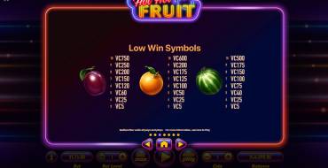 Hot Hot Fruit: Paytable part 2