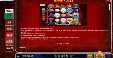 Hot Slot: 777 Cash Out Grand Platinum Edition: Rules