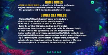 Jewel Sea Pirate Riches: Rules