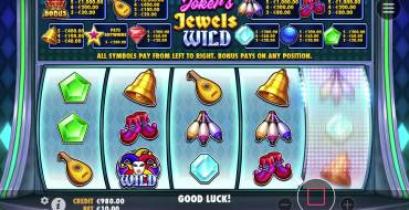 Joker’s Jewels Wild: Interface