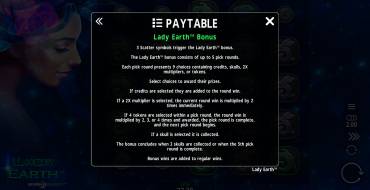 Lady Earth: Bonus game