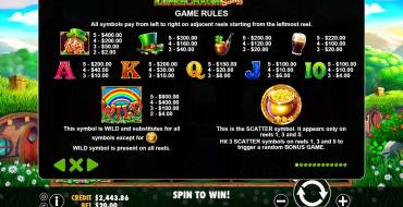 Leprechaun Song: Paytable