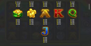 Luck O` The Irish Big Bonus: Payout table