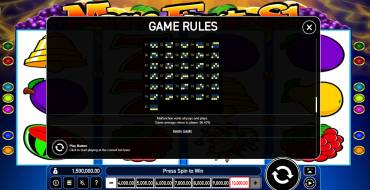 Magic Fruits 81: Payout table