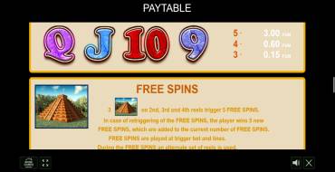 Mayan Spirit: Free spins and/or respins