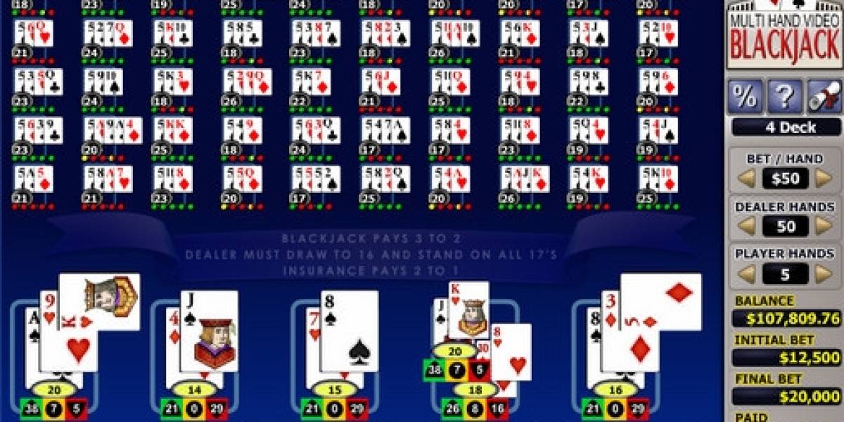 Multi-hand Video Blackjack online