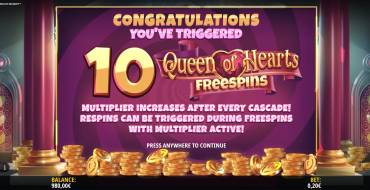 Queen of Wonderland Megaways: Free spins