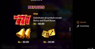 Royal Fortunator: Hold and Win: Payout table