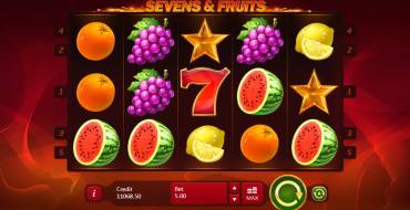 Sevens and Fruits: Выплаты