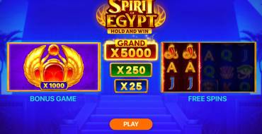 Spirit of Egypt: Hold and Win