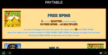 The Great Egypt: Free spins and/or respins